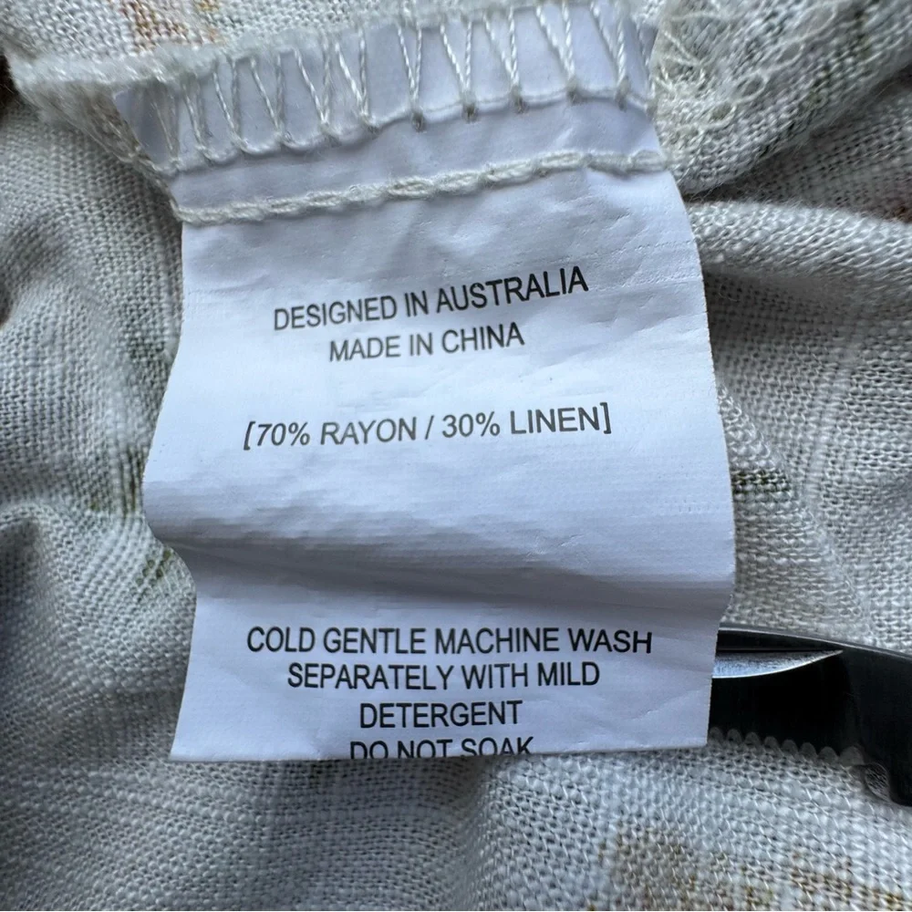 Petal & Pup Skirt Womens Small Cream Floral Midi Linen Blend Summer - Picture 11 of 12